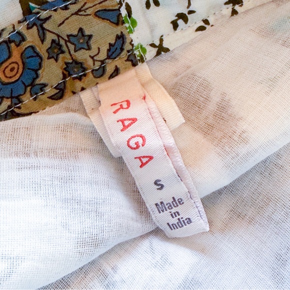 Raga Anthropologie Floral Patchwork Boho Tiered Maxi Skirt India Women’s S - Picture 10 of 12